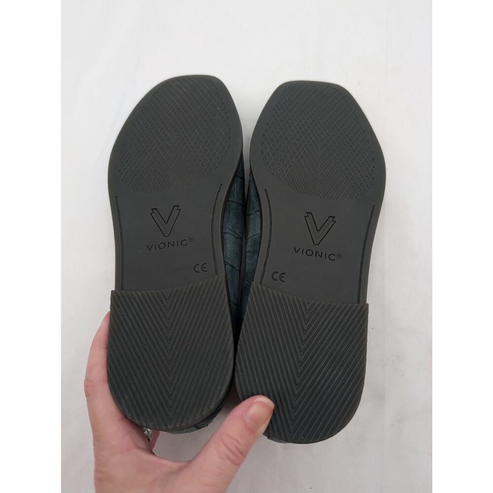 Vionic Willa 2.0 Scarab Suede Leather Green Size 8 Career Office Work Comfort - Picture 6 of 7